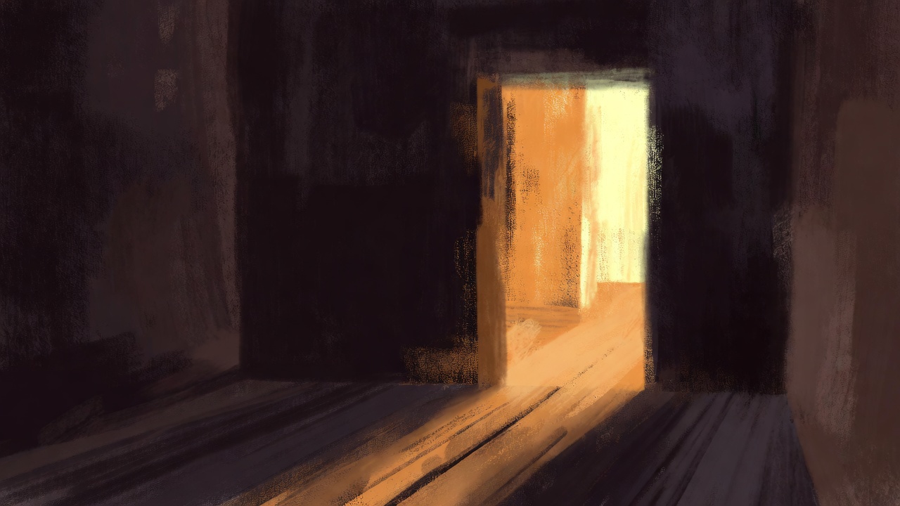 Light streaming through an open door — a quiet reminder to check in